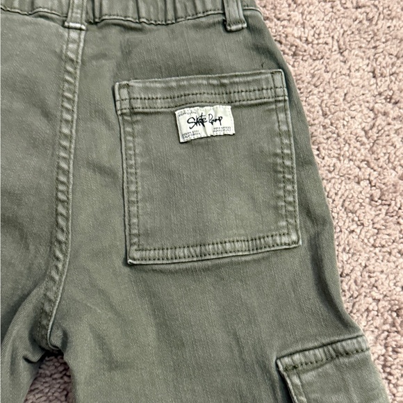 Zara Cargo Jeans Boys Size 6 Olive Green Skinny Stretch Adjustable Waist Pant - Picture 9 of 9